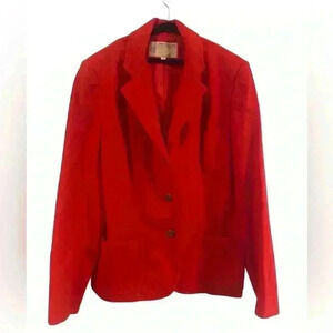 Highland Queen Sports Ltd Red  Blazer Size 12 Vintage Retro 100% virgin wool